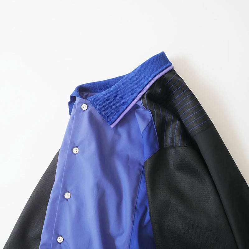 COOHEM| コーヘン | KNIT PATCHWORK POLO｜BLUE｜ 13-22