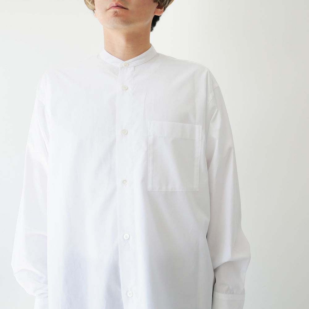 【WIRROW】 和紙コットンスタンドカラーシャツ size3 新品 WIRROW】 和紙コットンスタンドカラーシャツ size3