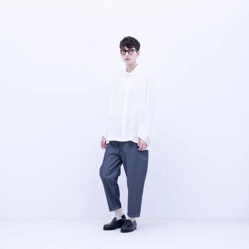 FIRMUM ワイドテーパードパンツ FIRMUM｜フィルマム｜強撚ポリエステル＆コットン・ドライデニム ハイ