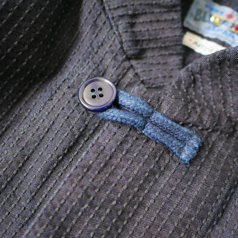 BLUEBLUE 刺し子チャイナジャケット size3 日本製 BLUE BLUE JAPAN