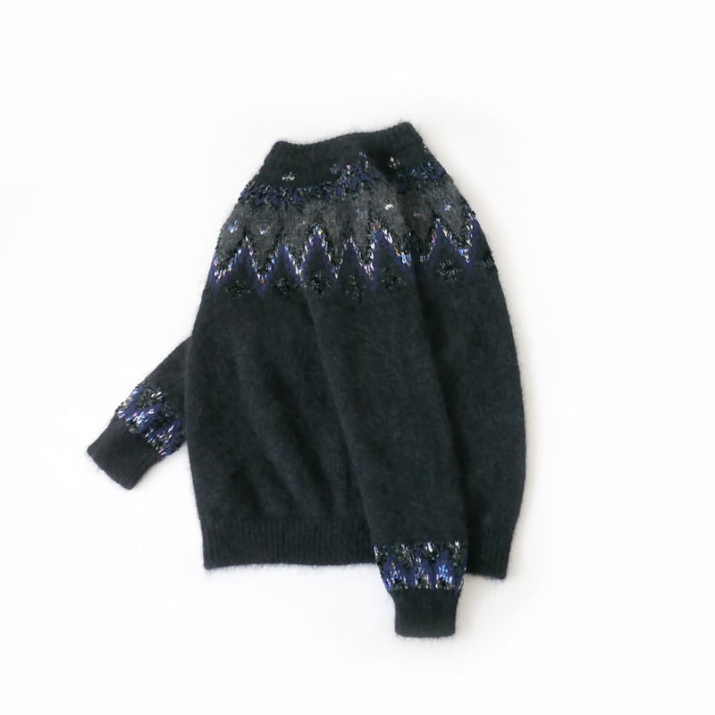COOHEM コーヘン | MOHAIR NORDIC KNIT P/O｜BLACK｜20-2
