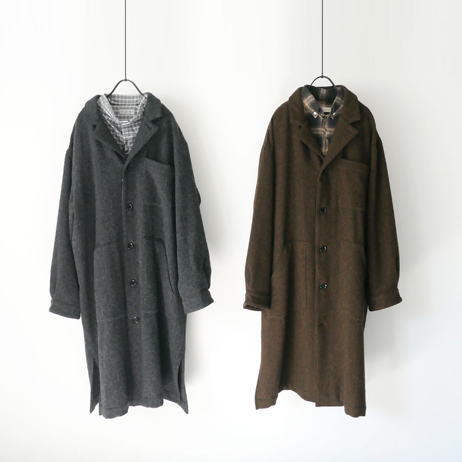 美品 ユニヴァーサルティシュ TISSU パッチポケットワークコート ロング丈 UNIVERSAL TISSU｜TISSU｜ユニヴァーサルティシュ｜パッチポケット