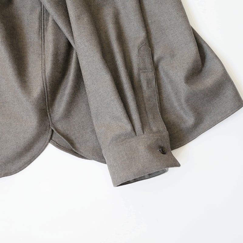 WIRROW|ウィロウ| soft wool stand collar shirt|size2 WIRROW|ウィロウ| soft wool stand collar shirt|size2