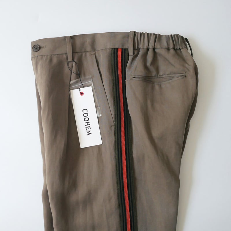 COOHEM| コーヘン |KNIT SIDELINE LINEN MIX PANTS｜KHA