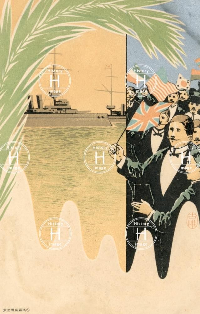 明治37年 日露戦争 石版刷 版画 上村将軍 日本海軍 実物日本海海戦 日本軍