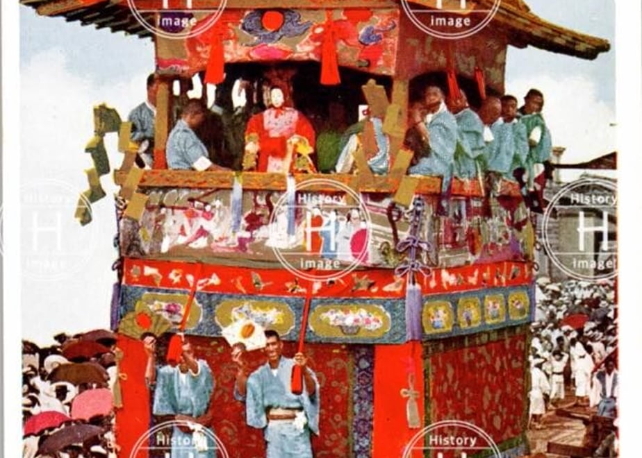 京都祇園祭・月鉾・白楽天山・鶏鉾・函谷鉾・月鉾・長刀鉾×2・占出山・1933年〜1946年(昭...