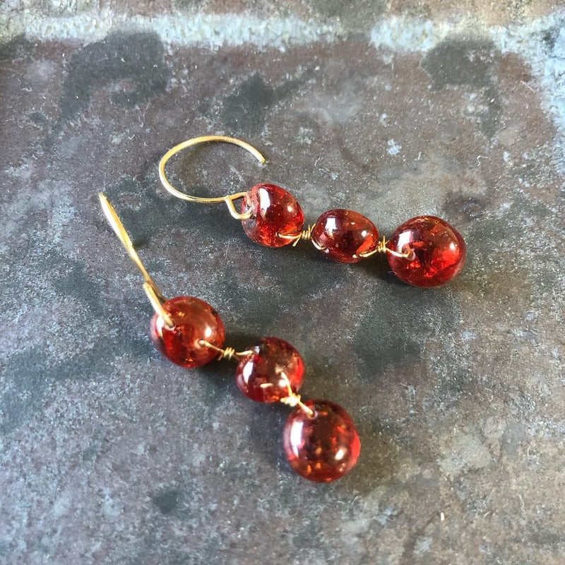 Garnet earrings (K10YG) ガーネットピアス | Ai-MULET