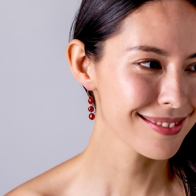 Garnet earrings (K10YG) ガーネットピアス | Ai-MULET