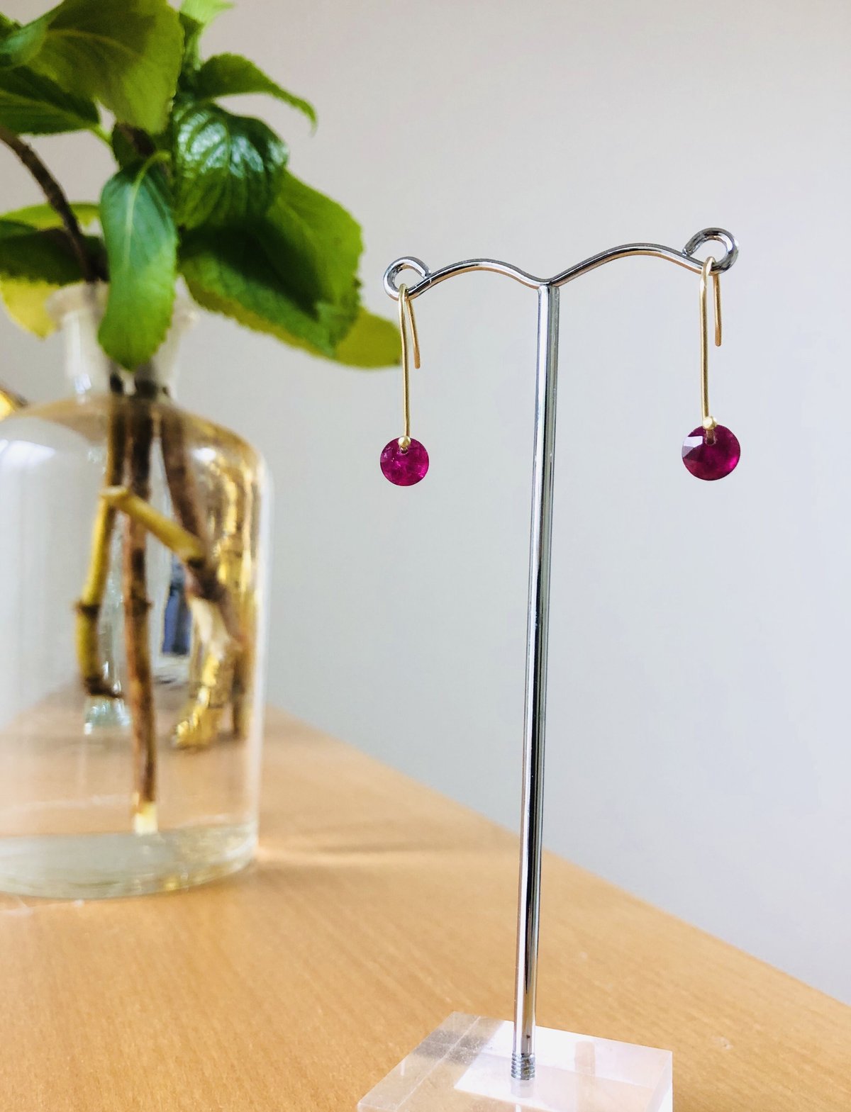 Rubellite Earrings ルベライトピアス (K10YG)