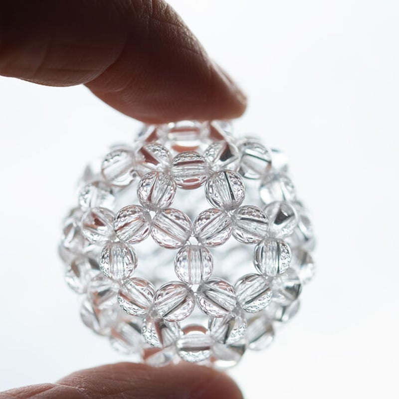 4mm玉 水晶 AAA ／フラーレン・ペンダント Φ2.5cm | 森のSHOP