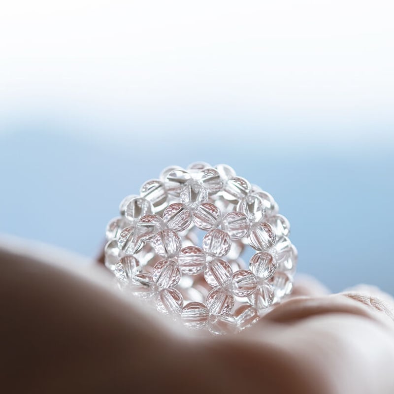 4mm玉 水晶 AAA ／フラーレン・ペンダント Φ2.5cm | 森のSHOP