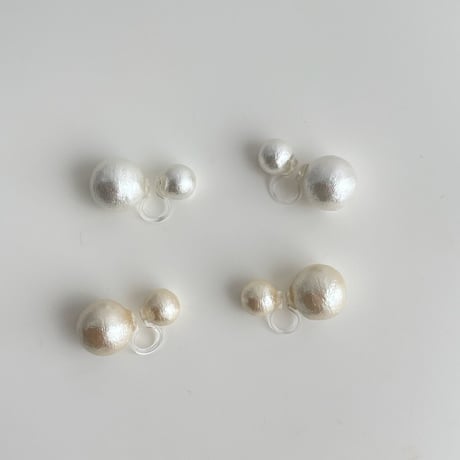 W cotton pearl earring(8.12mm)｜ 2color