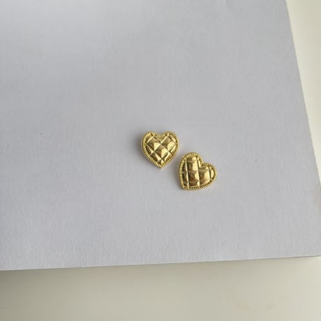 quilting heart earring | 2color