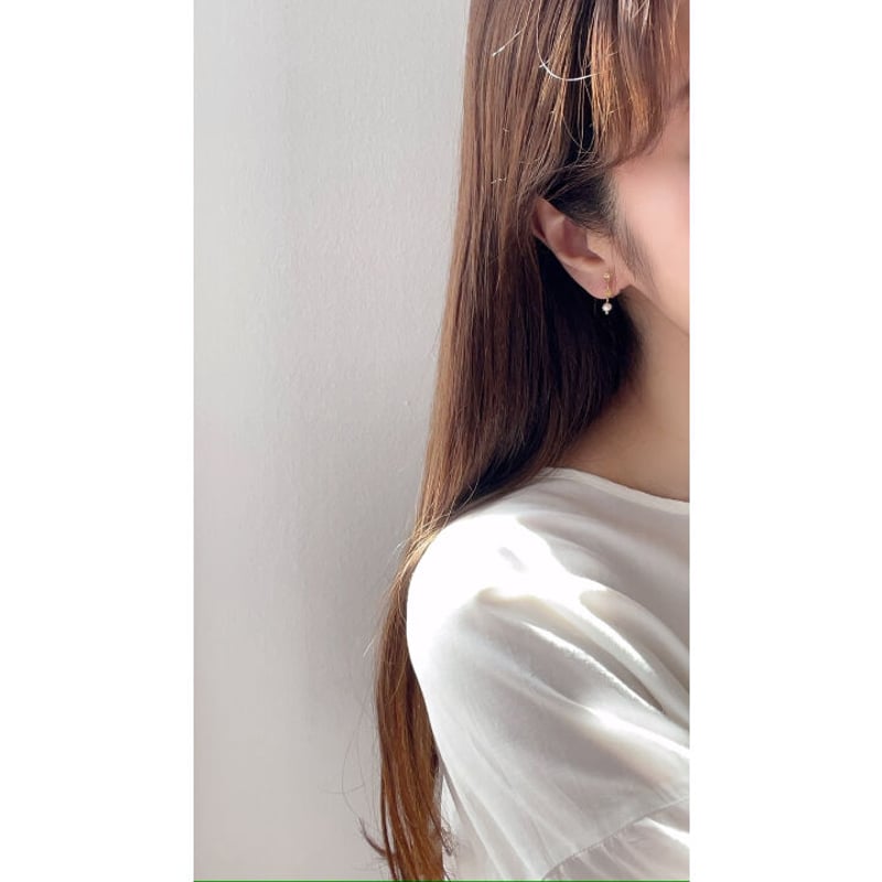 petit swing pearl earring ｜2color | meaningful 