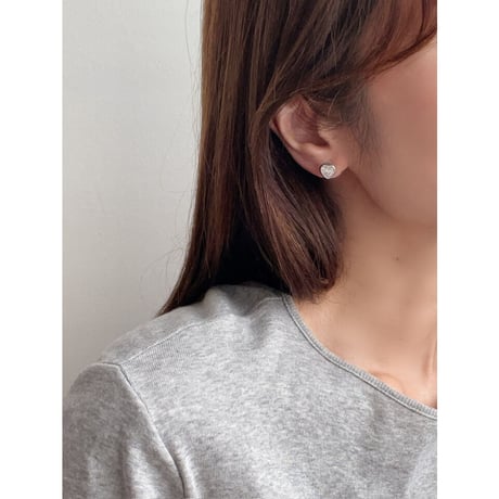 zirconia heart earring | 2color