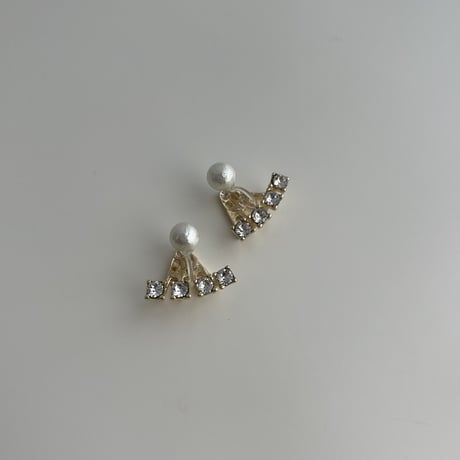 wrap pearl&crystal earring