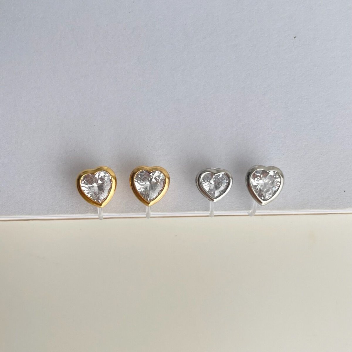 ♡お洒落♡ジルコニアクローイヤリング、316 zirconia heart earring 