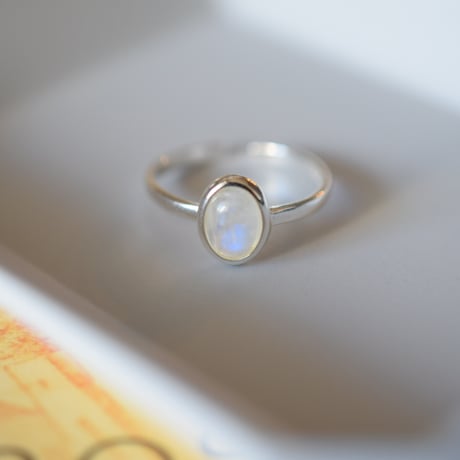 silver925 ムーンストーンフリーサイズリング