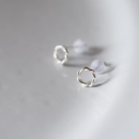 silver925 ミニねじりリングピアス