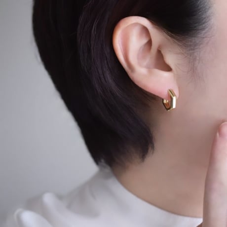 24kgf  ヘキサゴンフープピアス