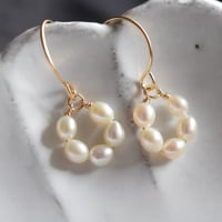 14kgf　ライスパールリングピアス