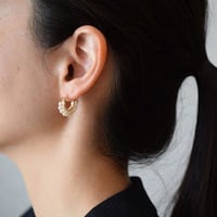 14kgf 　ぎゅっとパールフープピアス