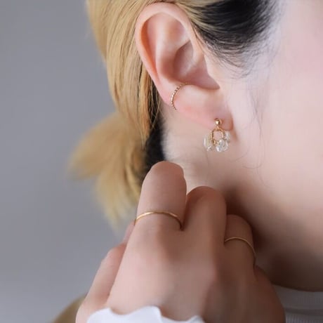 14kgf ケシパールのリングピアス