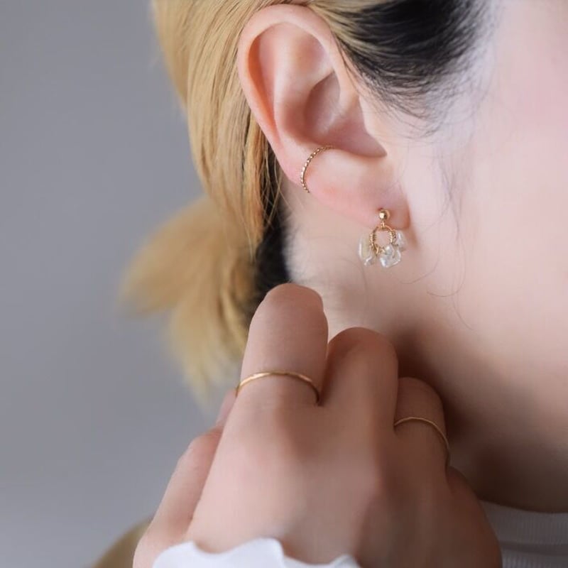 14kgf ケシパールのリングピアス | gran