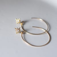 14kgf ビックフープ+スタージルコニアピアス