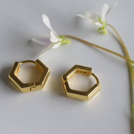 24kgf  ヘキサゴンフープピアス