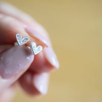silver925 ジルコニアプチハートピアス