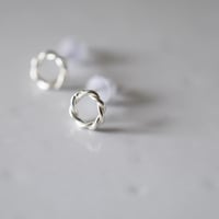 silver925 ミニねじりリングピアス