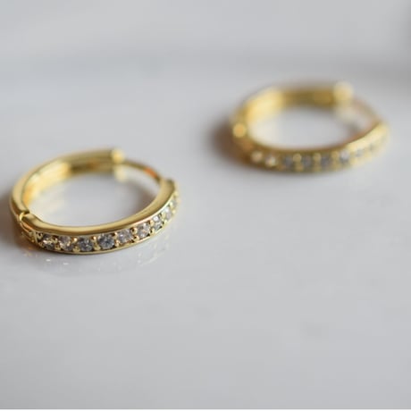 14kgf  ジルコニアフープピアス