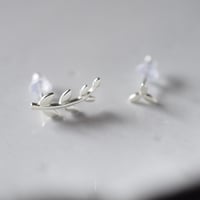 silver925 リーフ＆リーフ アシンメトリーピアス