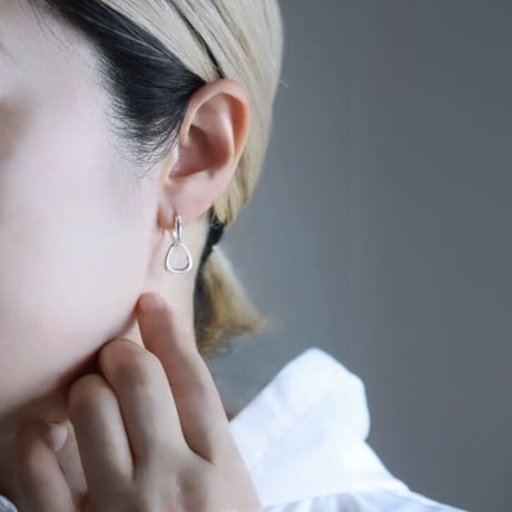 silver925 トライアングル2wayピアス