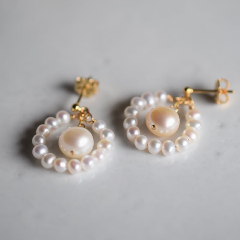 贈り物 14kgf リングパールピアス | gran ピアス