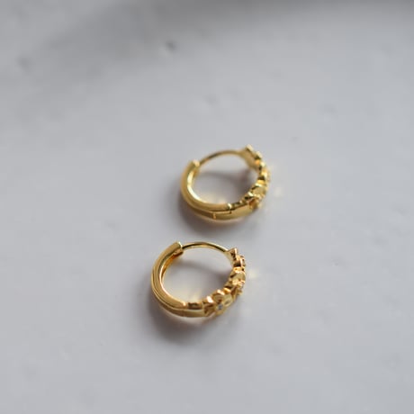 24kgf フラワーミニフープピアス