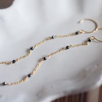 14kgf  ブラックスピネルロングピアス