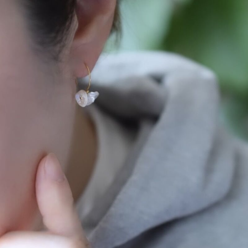 ミニマムナッツ　ケシパールピアス MINIMUMNUTS Keshi pearl pair pierce ケシパールペアピアス/K18