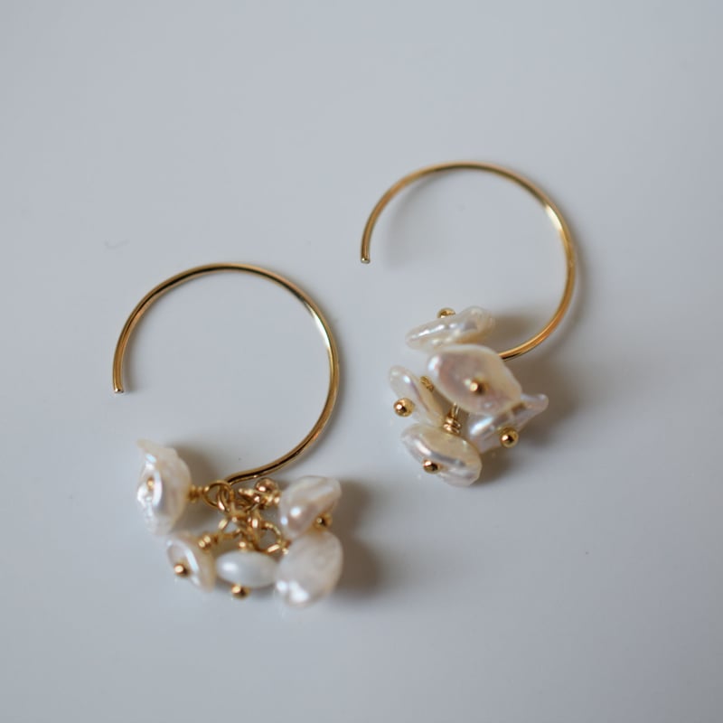 14kgf はなびらケシパールフックピアス | gran