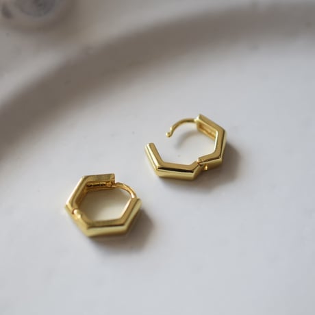24kgf  ヘキサゴンフープピアス