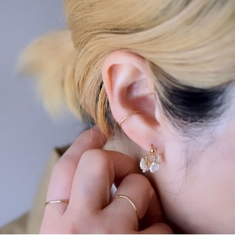 14kgf ケシパールのリングピアス