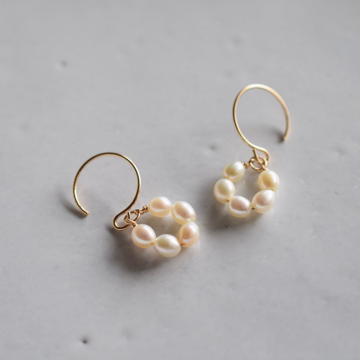 14kgf ライスパールリングピアス | gran