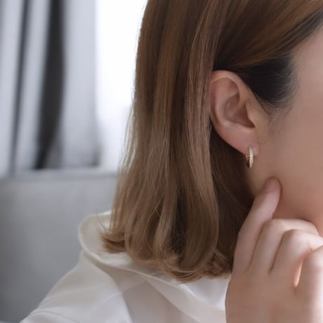 14kgf  ジルコニアフープピアス
