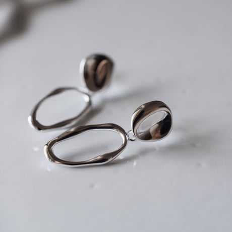 silver925　プレート＆リングボリュームピアス
