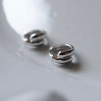 silver925 ぷっくりデザインフープピアス