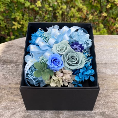 プリザーブドフラワー　ギフトBOX　(Blue)