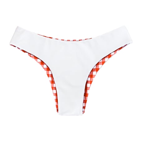 red gingham check slim pants
