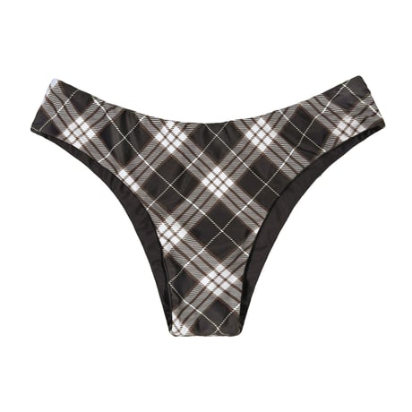 brown check slim pants