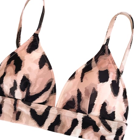 leopard triangle bikini tops